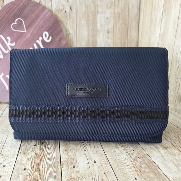 Men's Giorgio Armani Toiletry Bag One Size Blue - Picture 1 of 8